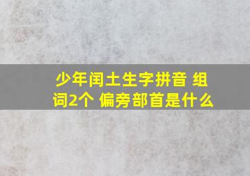 少年闰土生字拼音 组词2个 偏旁部首是什么